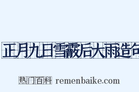 正月九日雪霰后大雨造句是什么意思的图片